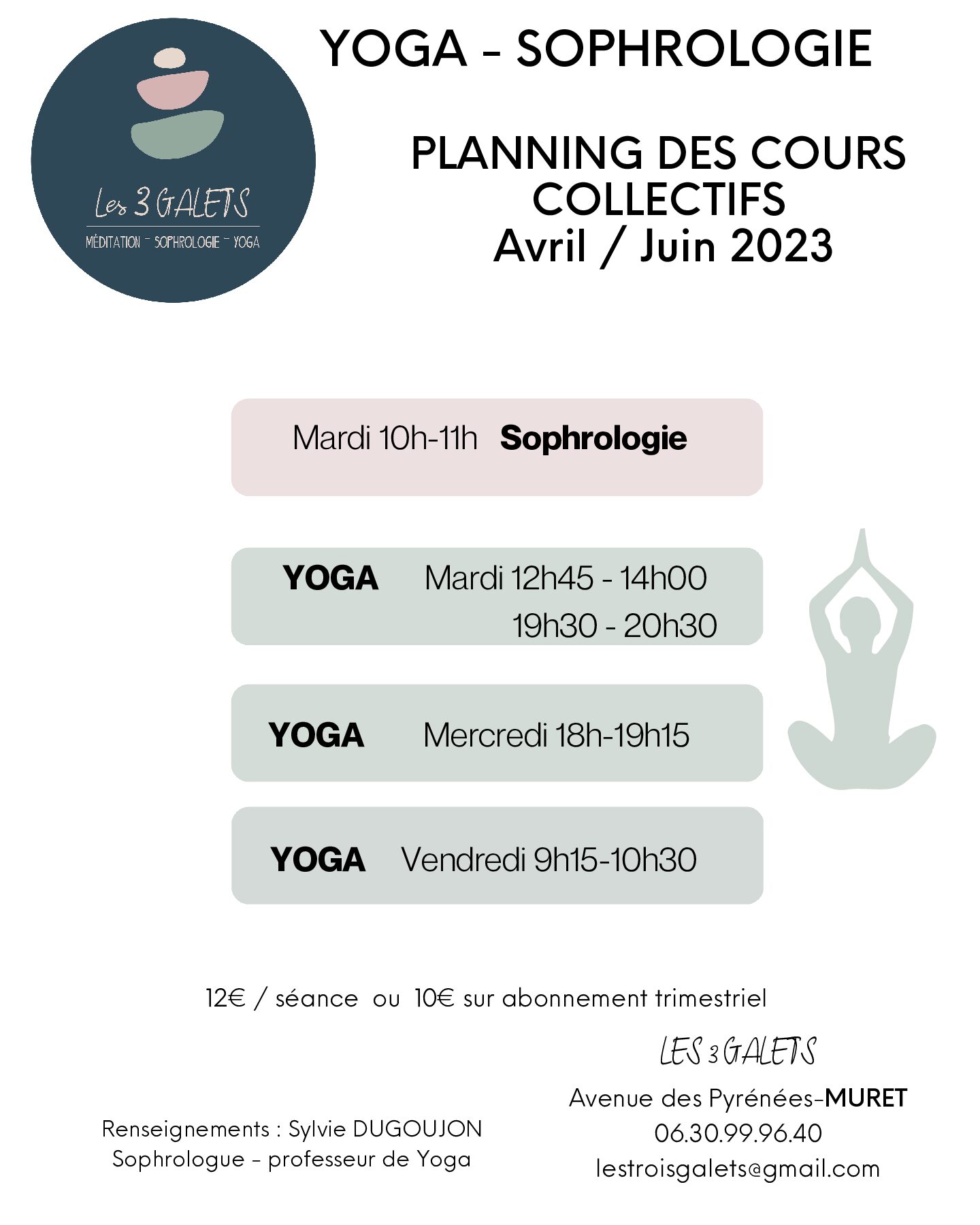 planning yoga sophrologie Centre de remise en forme à Muret : programme